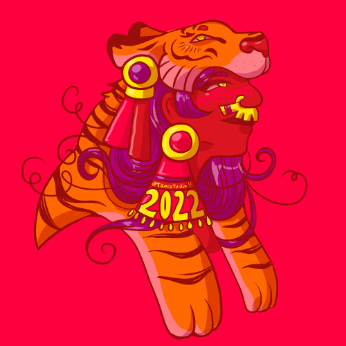 tikaestudio:Made an illustration for the start of 2022, mexican inspired and Year or the Tiger combi