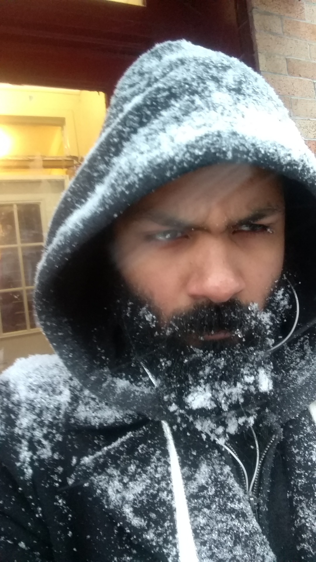 thewolfatethesheep:  Enjoy some casual frosty beard from this past snowfall in NYC..