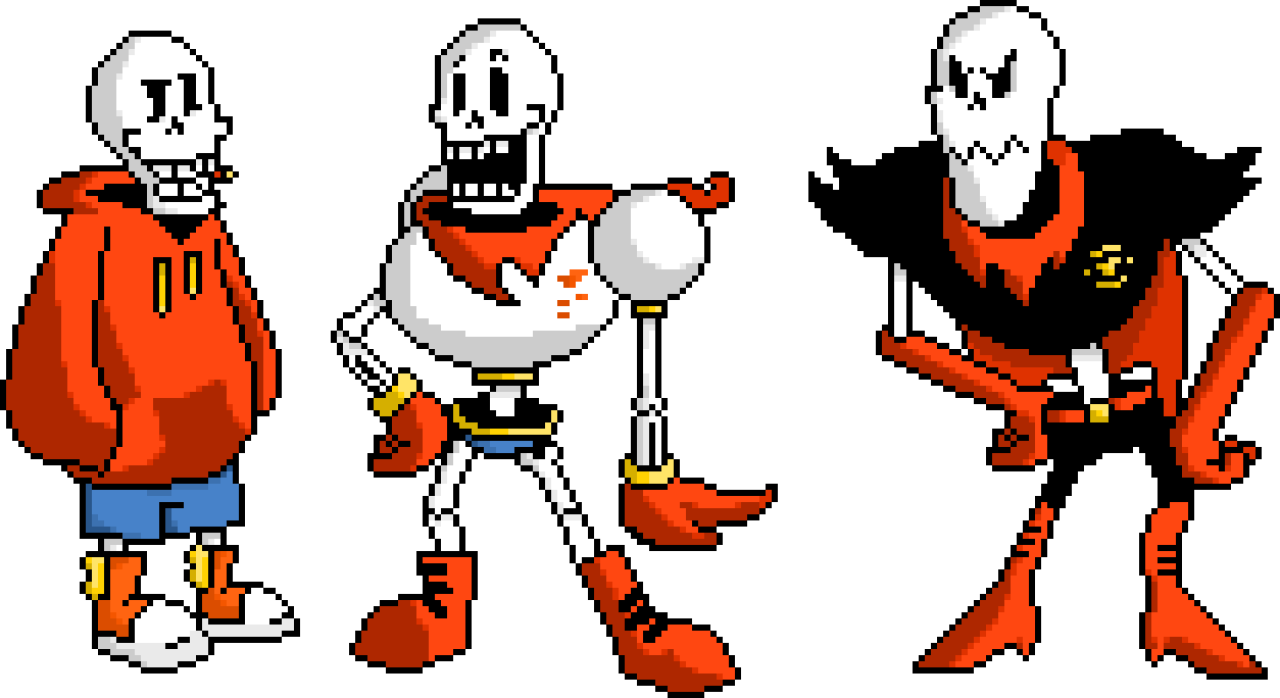commandercello:  Papyrus, Papyrus, and Papyrus. On the left is @underswapped Papyrus,