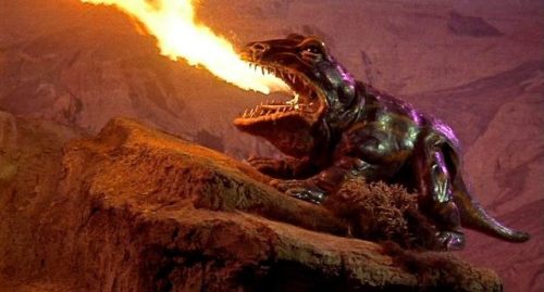 The fire breathing dinosaur from “At the Earth’s Core”