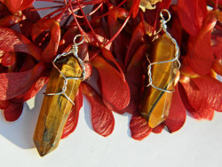 Whismstore:  Semi Precious Tiger’s Eye Wire Wrapped Crystal! You Can Buy Just The