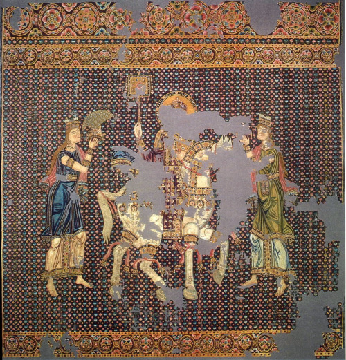 Bamberger Gunthertuch, a Byzantine silk tapestry depicting a Byzantine emperor on his triumphant ret