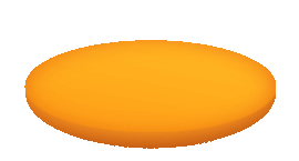 An orange button that glows