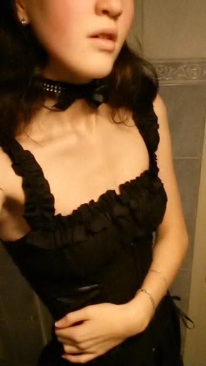 colourfulkitty:  New dress + collar + kitten ears makes a happy kitty  