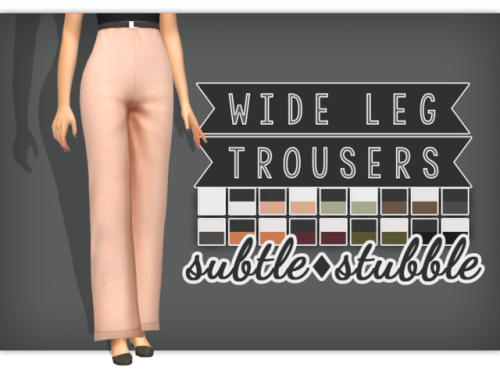 Wide Leg Trousers - a Sims 4 mesh editI converted these from a City Living full body outfit. Enjoy b