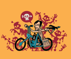 gamefreaksnz:  nikholmes: Get to da chopper!  My latest design celebrates my favourite zombie killer from my favourite zombie show, available from my RedBubble store.  Artist: Flickr | Redbubble | Facebook | Tumblr