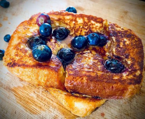 Brioche Lemon Blueberry French Toast, dripping with Maple Syrup…#breakfast #frenchtoast #food