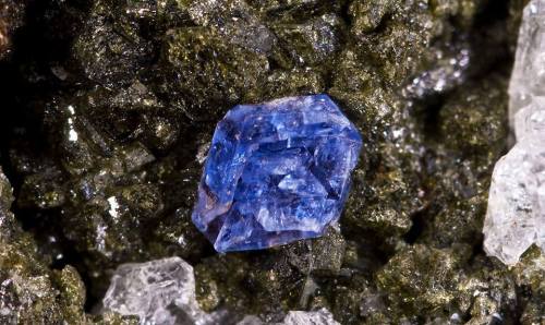 Hauyne One of the more spectacular volcanic minerals is the electric blue rarity first found in Vesu