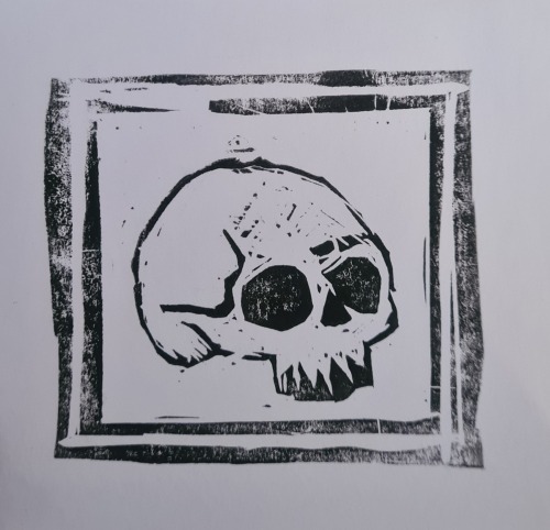 First Time Trying Out Lino Printing. Gotta Practice Some More, But I Think This Guy Is Funky
