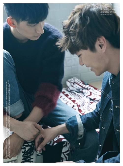kengdeng:  Lee Cheol Woo & Park Hyeong Seop for CéCi Campus - Bromance Diary cr. nagi223 via Ma 