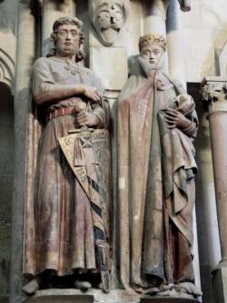 crippledsleep:  Gothic abbey of Naumburg, Germany; Statues of Prince Eckhart and Princess Uta. 