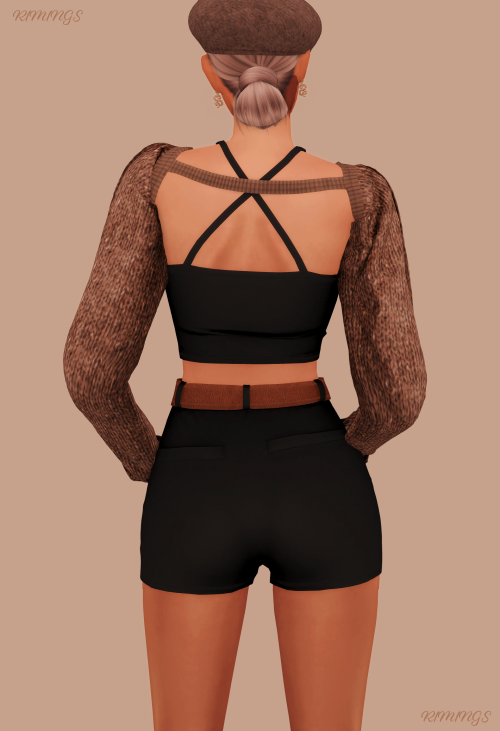  [RIMINGS] Bolero Cardigan Top & Snake Belt & Earring - FULL BODY / EARRING- NEW MESH- ALL L