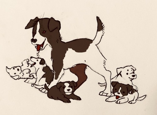 good-omens-fan-comics: the-science-officer: Hear me out: Dog has puppies Click on the images to make