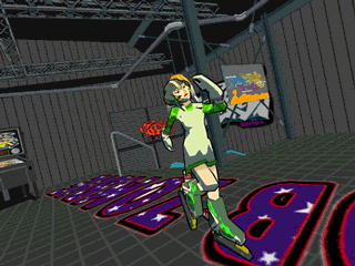 segacity:  Gum ready for action, from ‘Jet Set Radio’ on the Dreamcast.