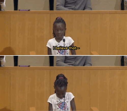 refinery29: Watch: This nine-year-old girl from Charlotte just delivered the most powerful, moving speech about the protests in her city yet Zianna Oliphant was barely tall enough to reach the microphone, but she delivered one of the clearest appeals