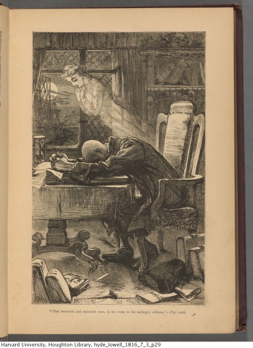 “That bereaved and miserable man, in his room in the midnight stillness”, illustration t