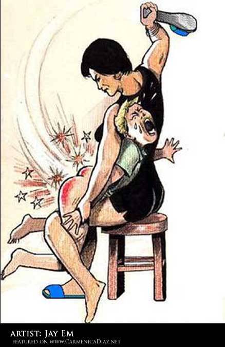 Aunt femdom spanking cartoon