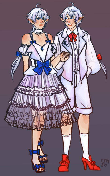 nianeyna:everyone please look at my commission from @vaynglory of the twins in cute lolita fashion o