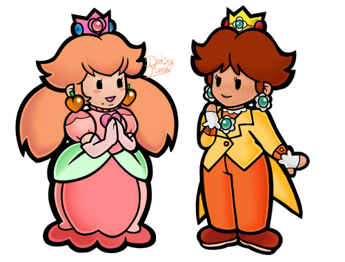 destinytomoon: princess peach and princess daisy paper mario edits!