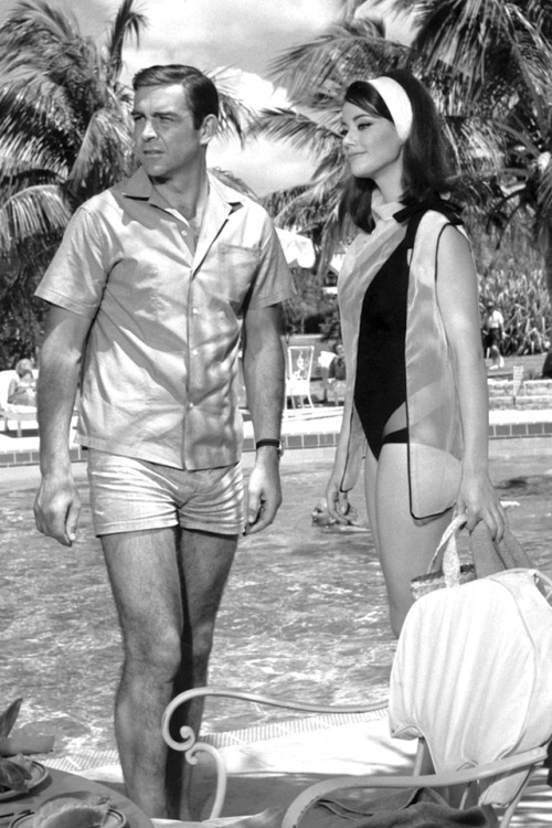 Sean Connery, Claudine Auger / production still from Terence Young’s Thunderball (1965)