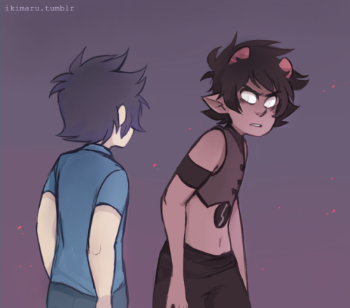 some more of that homeworld Karkat from the AU :^) and John(it’s supposed to mirror Lapis’ story sort of)