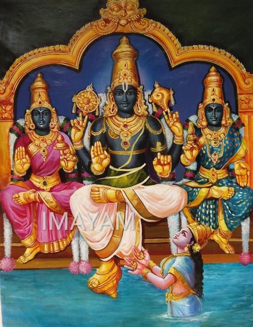 Vishnu, Lakshmi and Bhumi by Thenthirypperai Magaranedunguzhaikkaadhan by Imayan Sabapathy, Tamil Na