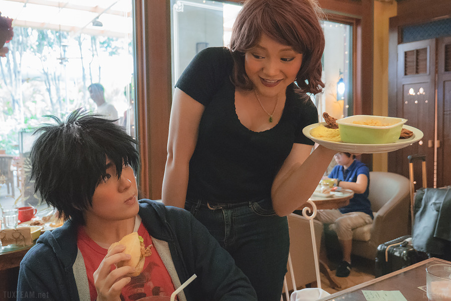 behindinfinity:  A slice of life from San Fransokyo's Lucky Cat Cafe Big Hero 6 cosplayHiro •  Jin (me) /