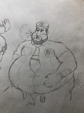 bigger-is-bestest7: Some drawing of Donut Drake. Except my belief is that he’d be a cop becaus