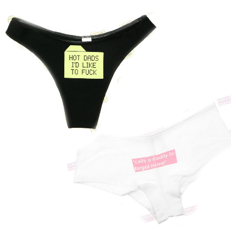 likedaddylikedaughter:  daddys-little-princess-puddles:queen–nymphetamine:  nymphetfashion:  🎀100% ANGEL / Daddy’s little Girl / OFF LIMITS🎀🎀Kiss Me / Eat Me / Good Girl / ‘Good Girl’ Panties (In ‘Yes Daddy’, ‘Bad Witch’, ‘Fancy