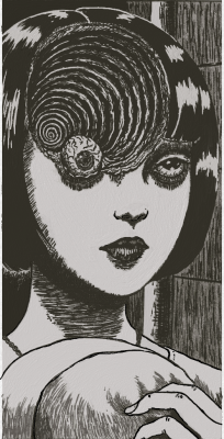 afroxvx:  I got a new tablet, so I practiced painting on it with this “acrylic” Junji Ito piece.  Uzumaki