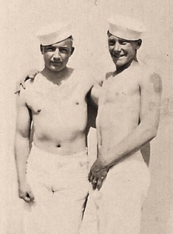 vintagemusclemen:White on white on white.  The only bit of tint in this picture is on the face and hands.