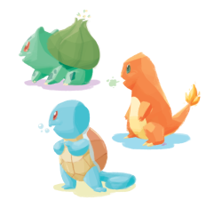 dotcore:  Pokémon Starters.by Daniel Zeppo.