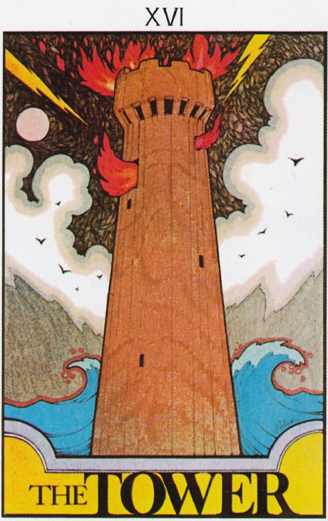 babelziggurat:The Aquarian Tarot Deck. XVI The Tower by David Palladini.  Bibliothèque I