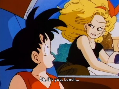 kakarot-kun:duvete:Launch drives up in a motorcycle and starts kicking the still-moving car that Gok