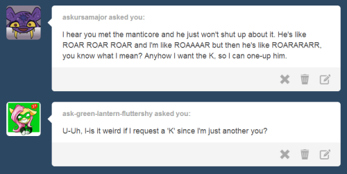 ask-friendlyshy:  I wasn’t gonna give out anymore kissies, but these ones made me smile. NO MORE KISSES! AS MUCH AS I’D LIKE TO, MY LIPS ARE IN DANGER OF SORENESS!  D'aww <3