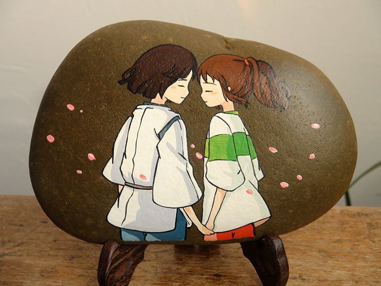Mignon Warawara Ghost Worry Stone Pierre Studio Ghibli faite à la main  Sculpture en argile polymère Copain de bureau Inquiétez-vous ami Le garçon  et le héron -  France