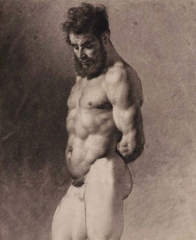 antonio-m:Standing Male Nude Study, Mol Wouterus, around 1830