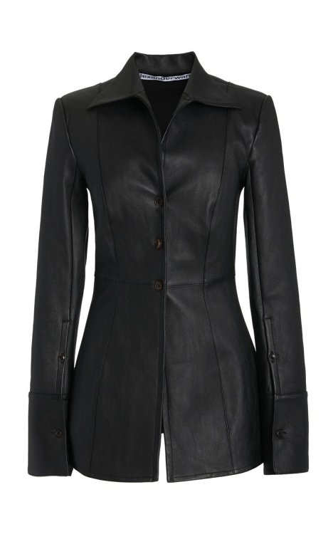 Fitted Leather Shirt Jacket by Alexander Wang, $1395