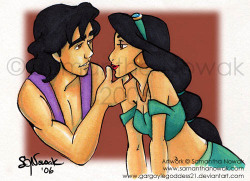 hellyeahdisneyfanart:  Aladdin &amp; Jasmine.