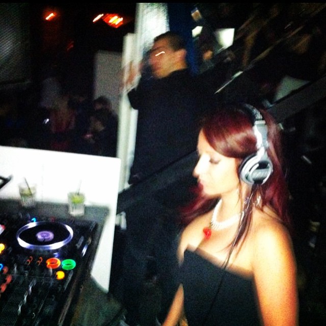 A blurry shot of me opening for Luciano on Friday February 6 2015 at Maison Mercer. Def puts a smile on my face cuz this was a dream come true and such a magical moment!