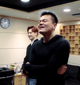 jacksonwang-fanpage:  igot7-love:  Got7’s cute performance for JYP PD-nim  Aww that’s so cute