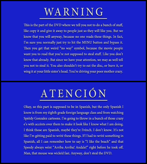 samthemanspam:  RoosterTeeth DVD’s anti piracy warnings 