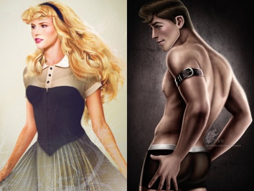 thegoddamazon:missmisandry:Two of my favorite Disney fan art series’, together at last.Jirka V