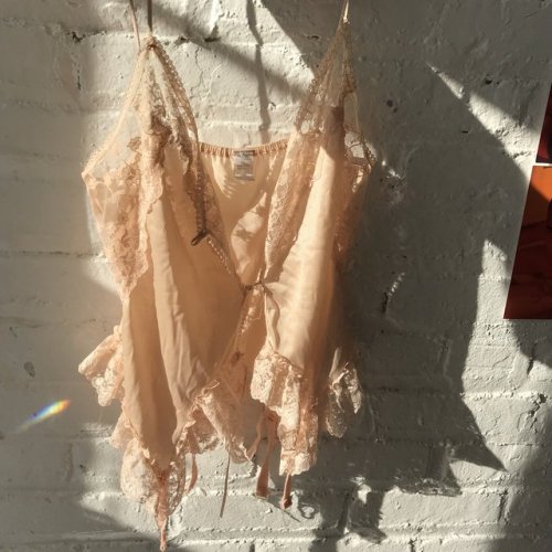 thegolddig: lil peachy lingerie slip  (more information, more gold)