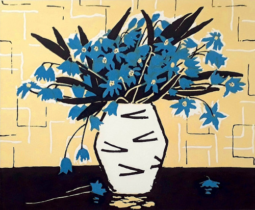podsteklom:Подснежники. 1960-е. Бронштейн Шая Иосифович (1910-1987)Shaya Bronshtein (Russian, 1910-