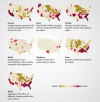 Seven deadly sins in the US.
Maps of sin created by plotting per-capita stats on things like theft (envy) and STDs (lust). Christian clergy, likely noting the Bible Belt’s status as Wrath Central, question the “science.”