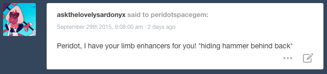peridotspacegem:  ((Petition to get Sardonyx to leave Peridot alone, ahaha)) 