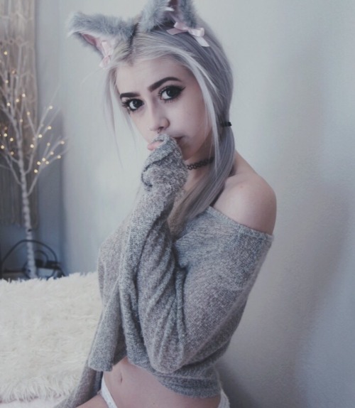 kittensplaypenshop:  lapis-the-waterwitch:  kittensplaypenshop:  Oh yeah! That was our old grey fur cat ears..back in Storenvy days :’D   that grey fur is perfect do u guys still carry it????  We have one VERY similar..a short piled blue-grey..it’s