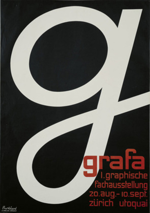 Burkhard, exhibition poster Grafa, 1933. Switzerland. Via MoMa