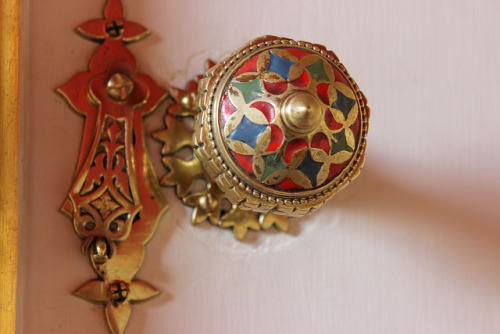 xshayarsha:Nineteenth-century door furniture in the Gallery at Strawberry Hill, Twickenham